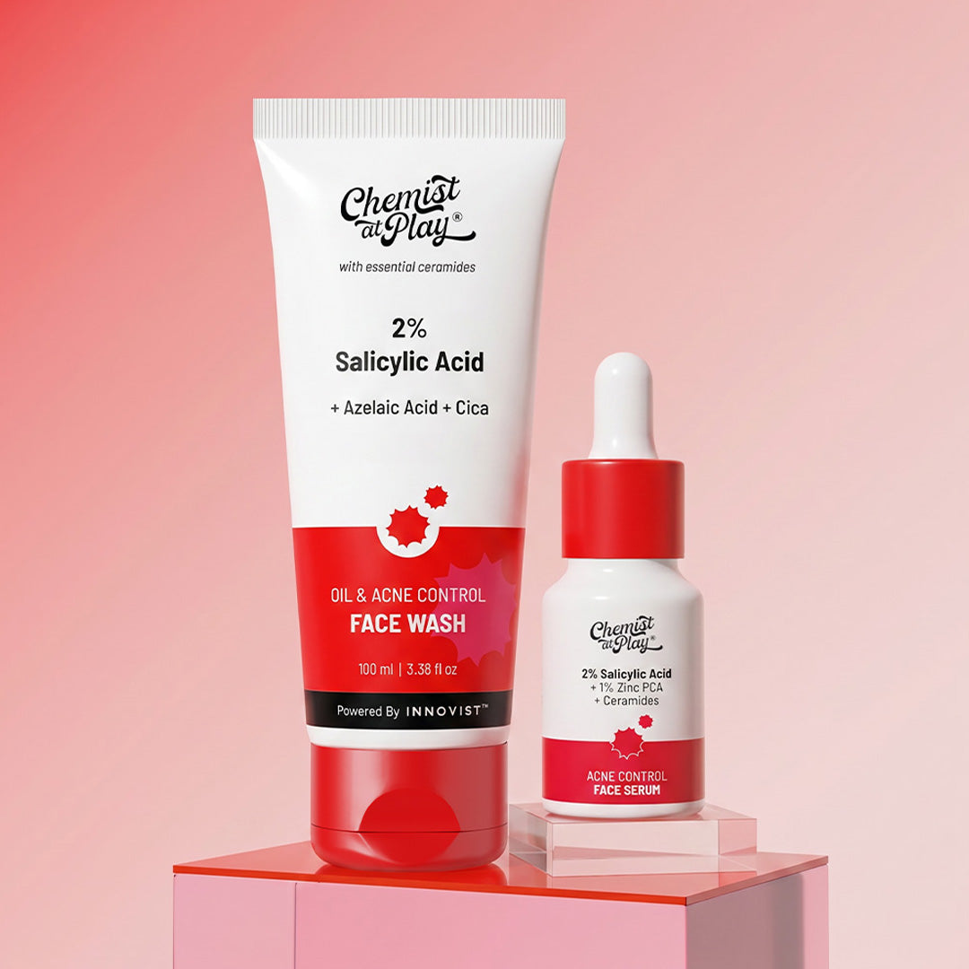 The Clear Skin Duo (2% Salicylic Acid Face Wash - 100 ml | Acne Control Face Serum - 10 ml)