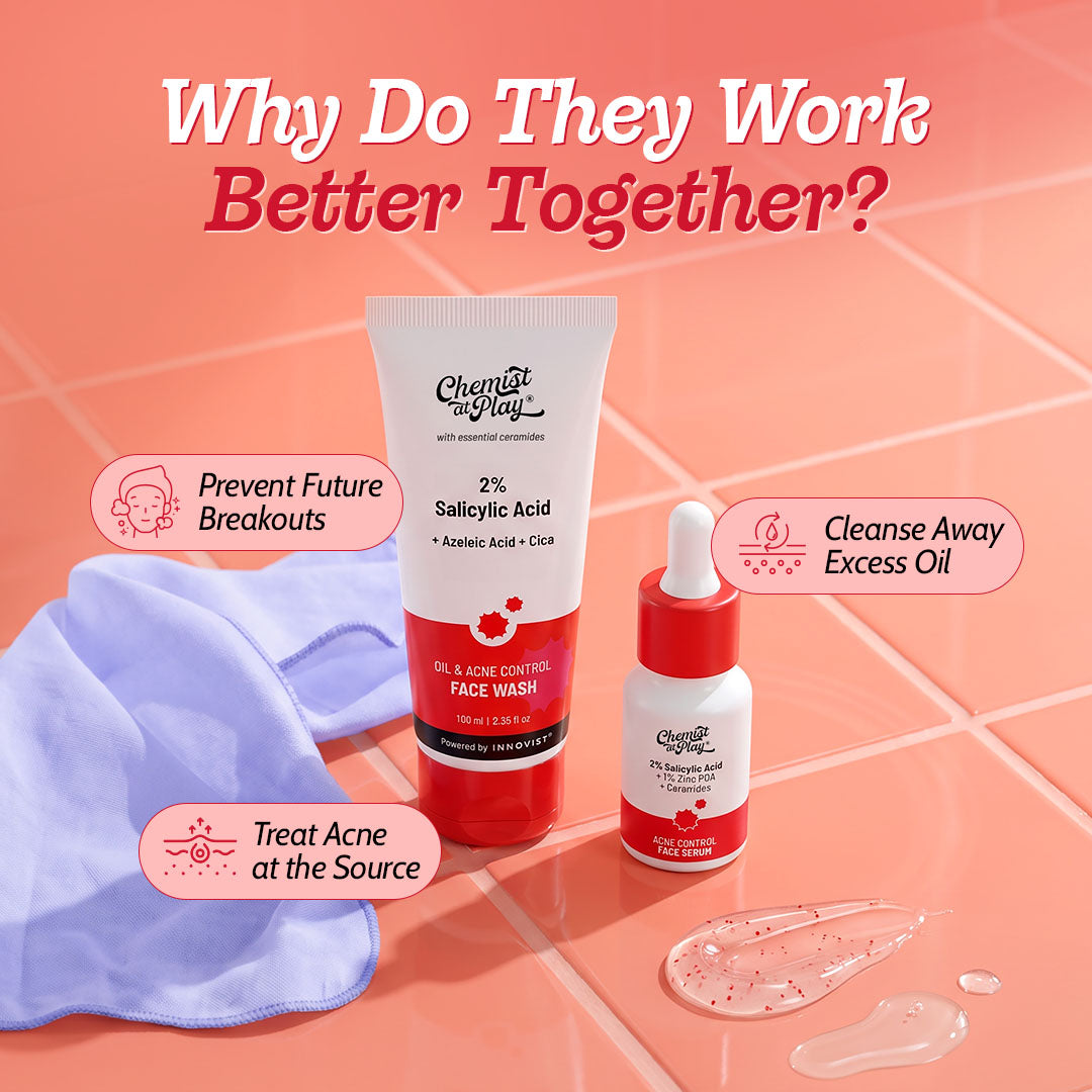 The Clear Skin Duo (2% Salicylic Acid Face Wash - 100 ml | Acne Control Face Serum - 10 ml)