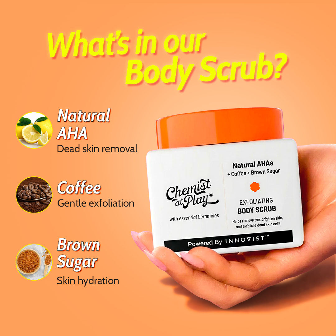 Complete Exfoliation Duo (Gentle Exfoliating Face Scrub - 100 ml | Exfoliating Body Scrub - 75 gm)