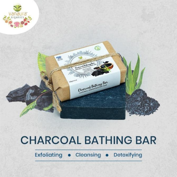 Charcoal Bathing Bar - (Exfoliating, Cleansing, Detoxifying) Natural Handcrafted Bar(125g)