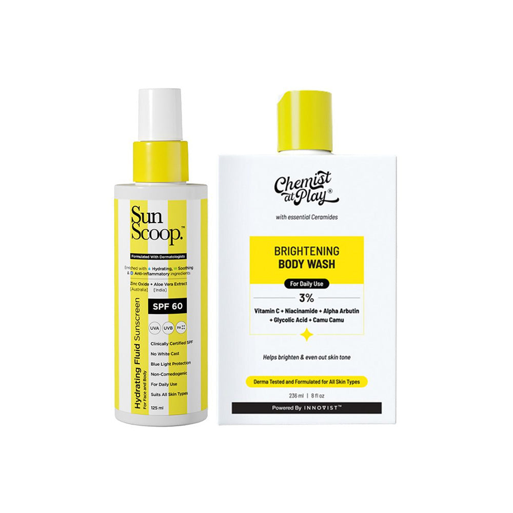 Brighten & Protect Body Duo (Hydrating Fluid Sunscreen - 125 ml | Brightening Body Wash - 236 ml)