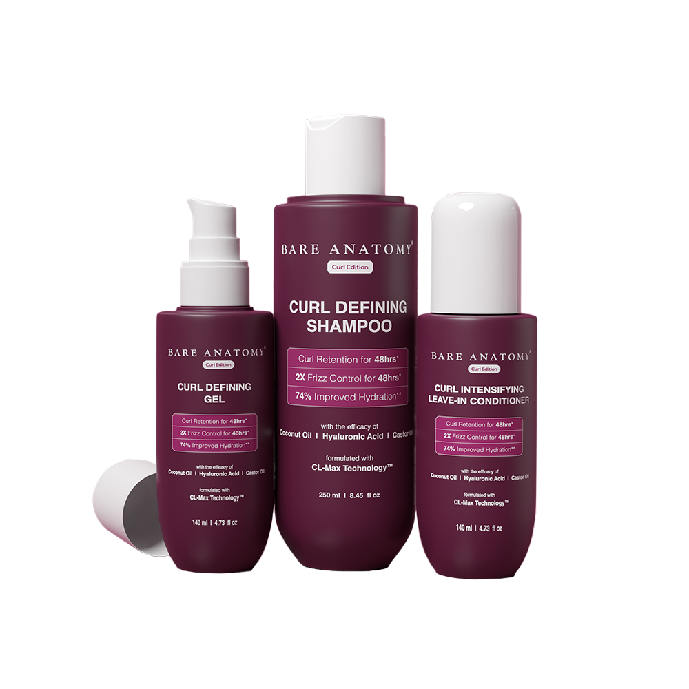 Curl Defining Kit (Shampoo - 250 ml | Leave in Conditioner - 140 ml | Gel - 140 ml) with Curl Definition & 2X Frizz Control for Men & Women
