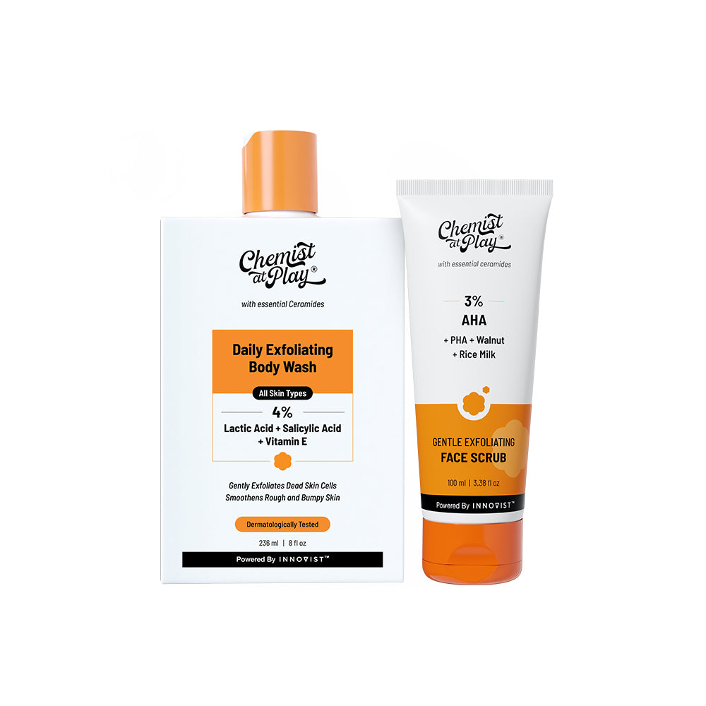 Detan Duo (Exfoliating Body Wash - 236 ml + Gentle Exfoliating Face Scrub - 100 ml)