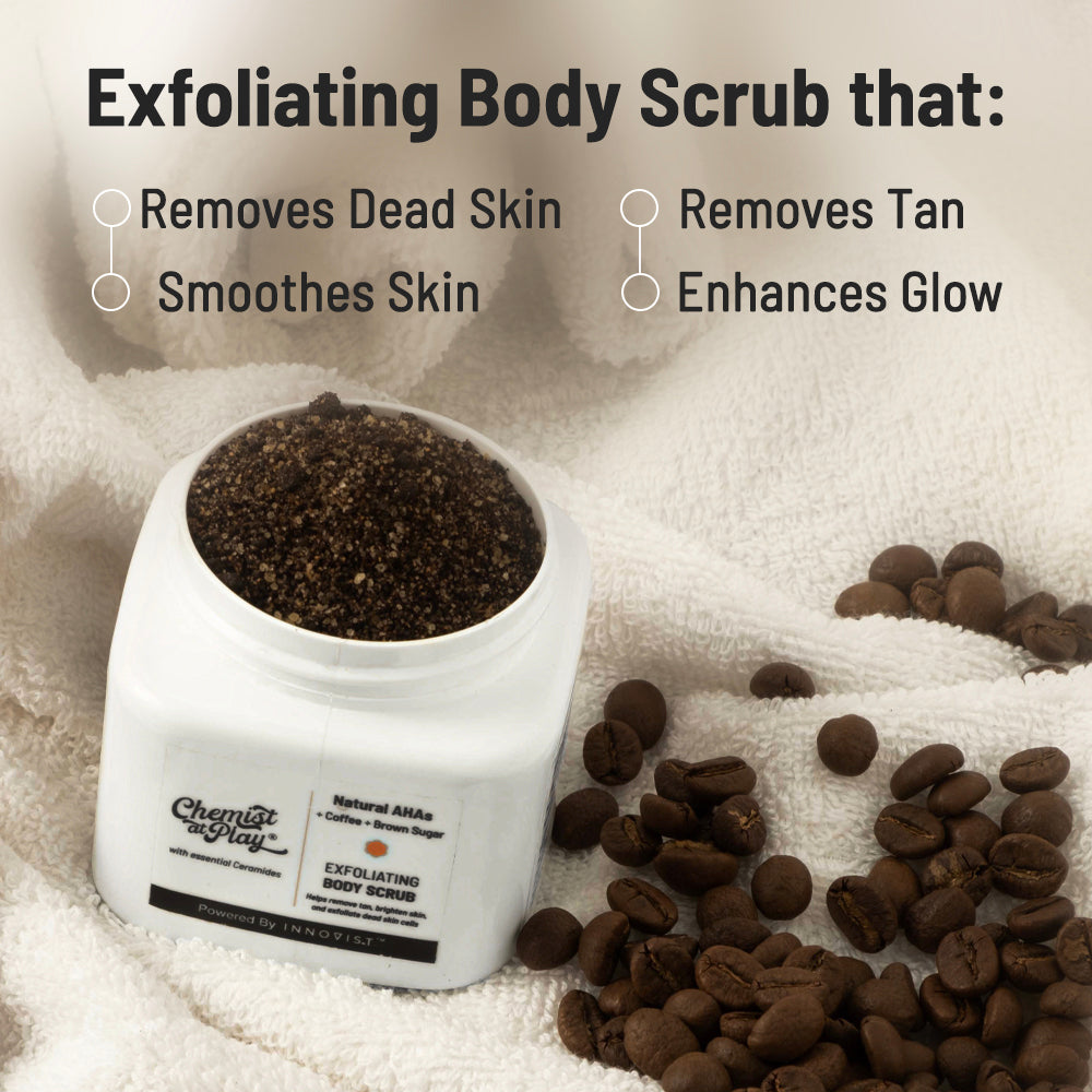 Bright & Smooth Duo (Exfoliating Body Scrub - 75 gm | Neck Knee Elbow Brightening Roll On - 40 ml)