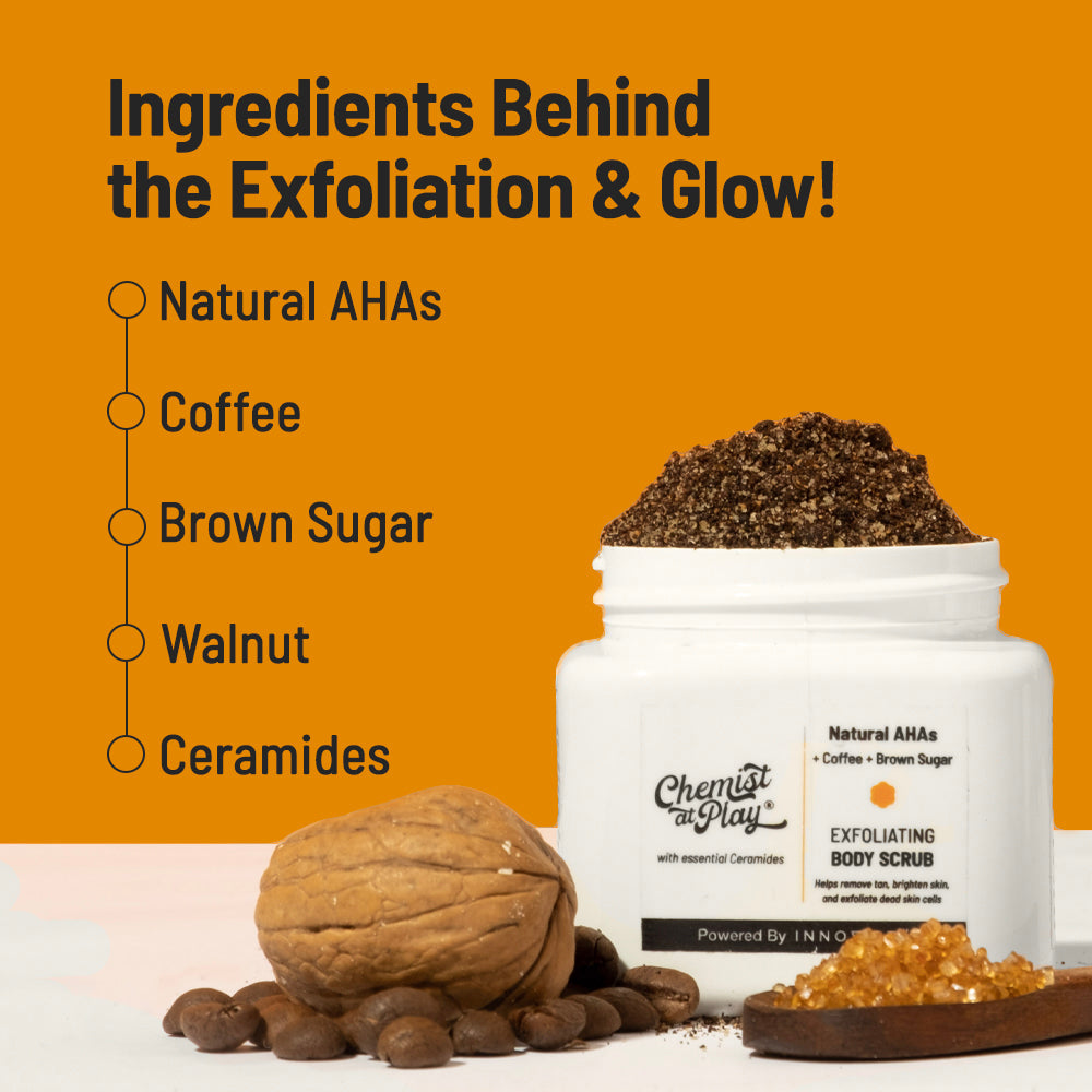 Bright & Smooth Duo (Exfoliating Body Scrub - 75 gm | Neck Knee Elbow Brightening Roll On - 40 ml)