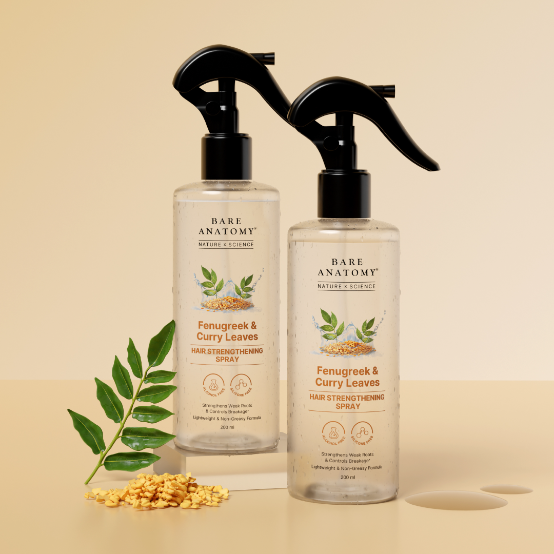 Fenugreek & Curry Leaves Hair Strengthening Spray - 200 ml | Pack of 2