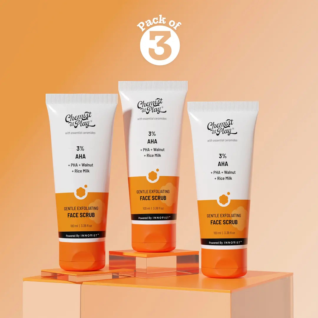 Gentle Exfoliating Face Scrub for Clear & Glowing Skin - 100 ml | Pack of 3