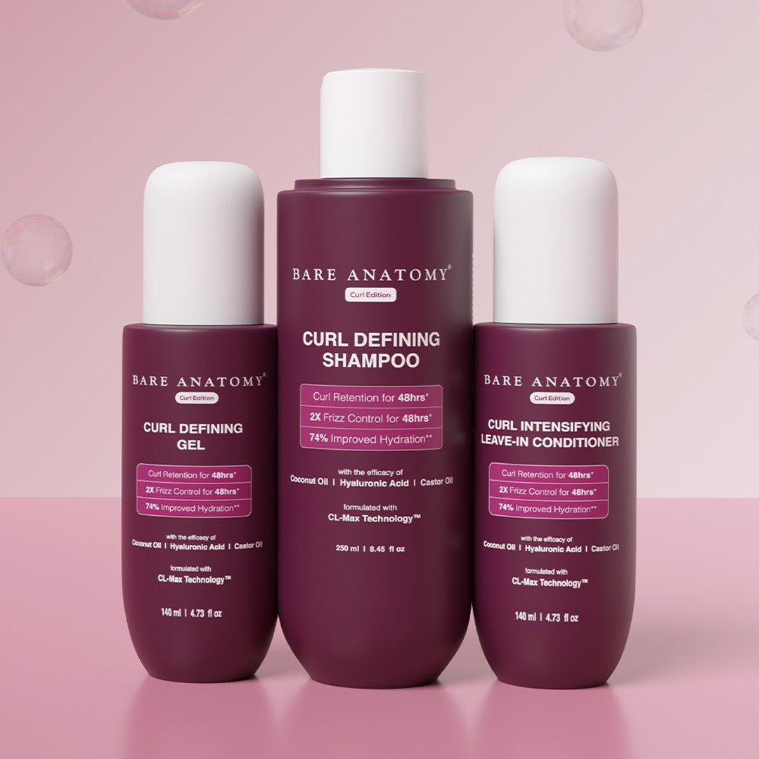 Curl Defining Kit (Shampoo - 250 ml | Leave in Conditioner - 140 ml | Gel - 140 ml) with Curl Definition & 2X Frizz Control for Men & Women