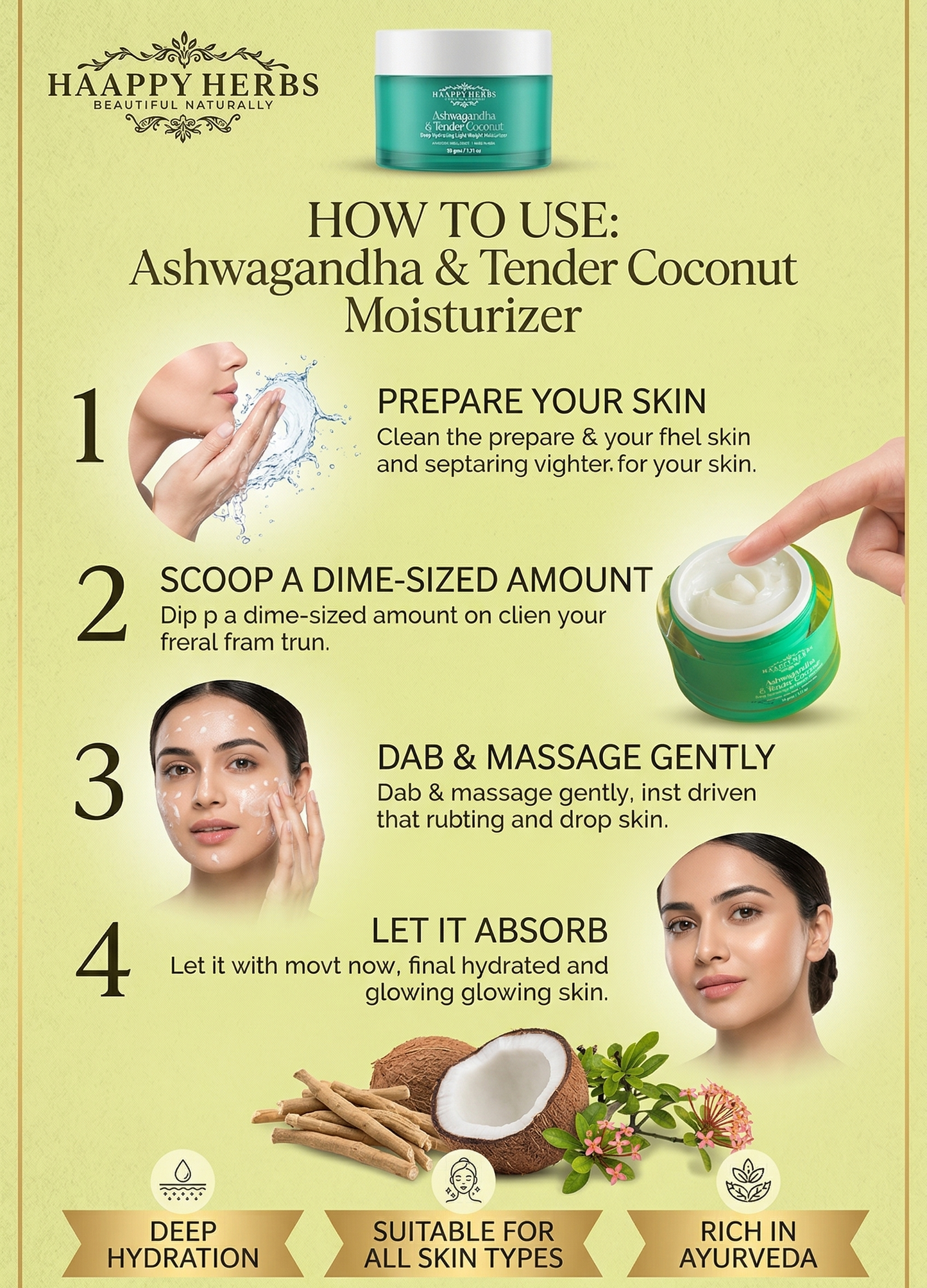 Ashwagandha & Tender Coconut Deep Hydrating Light Weight Moisturizer - 50gm