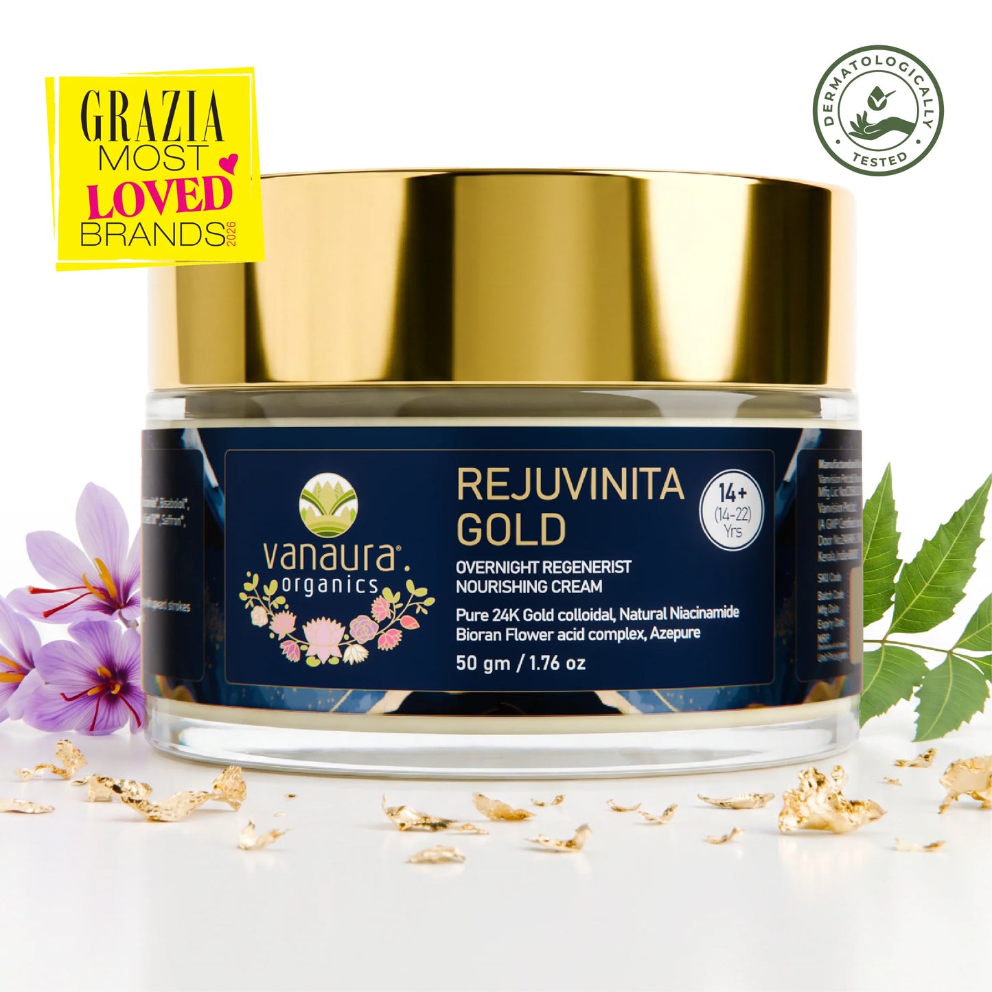 Rejuvinita gold 14+ (for 14 -22 yrs)-Overnight Regenerist Nourishing Cream- 50g