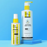 Ultimate Sun Defence Combo (5% Niacinamide Sunscreen Body Lotion - 200 ml | Hydrating Fluid Sunscreen for Face and Body - 125 ml)