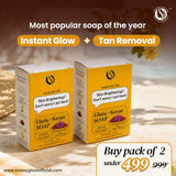 Gluta + Kesar Soap(Pack of 2) | Brightening Instant Glow + Tan Removal Soap