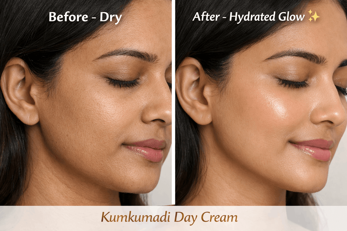 Glow & Grow Duo - Kumkumadi Skin Brightening Cream 50G + Neelibringadi Hair Oil 100ML