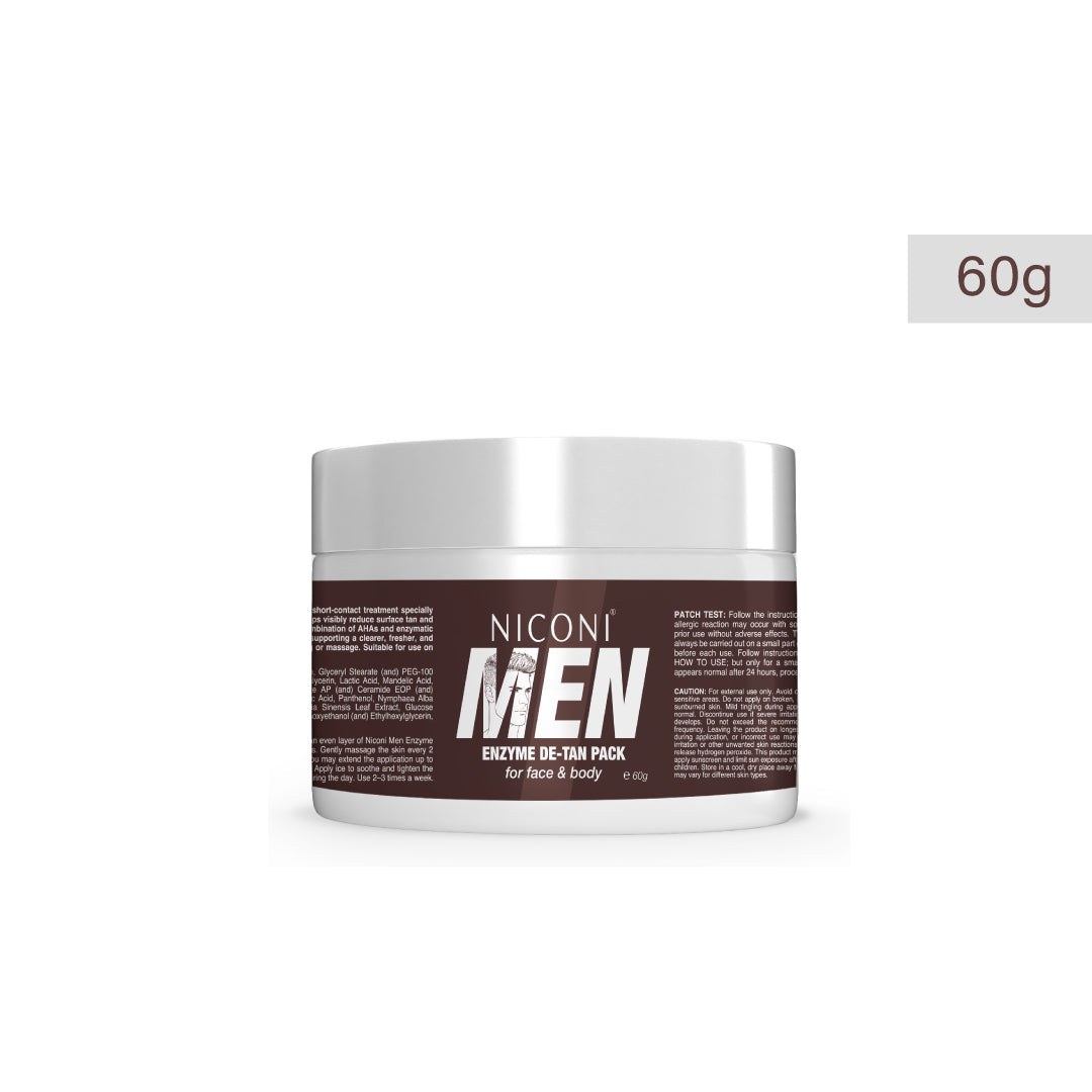 Niconi Men Enzyme De-Tan Pack For Face & Body-(60g)