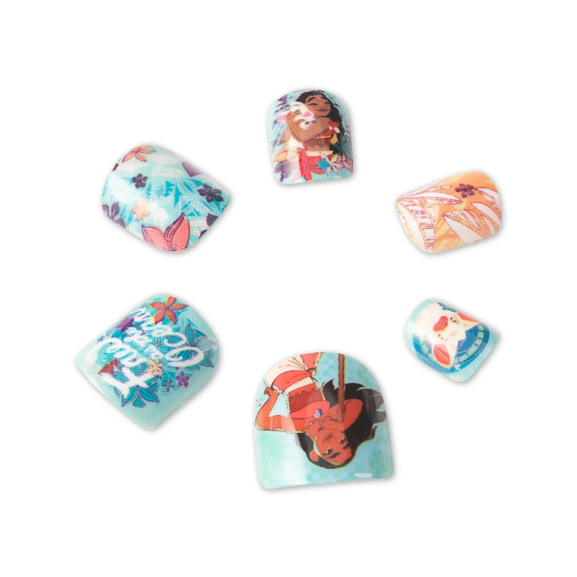 Disney Moana Stick-On Nails, Pack of 24 for Kids & Preteens by Princess by RENEE