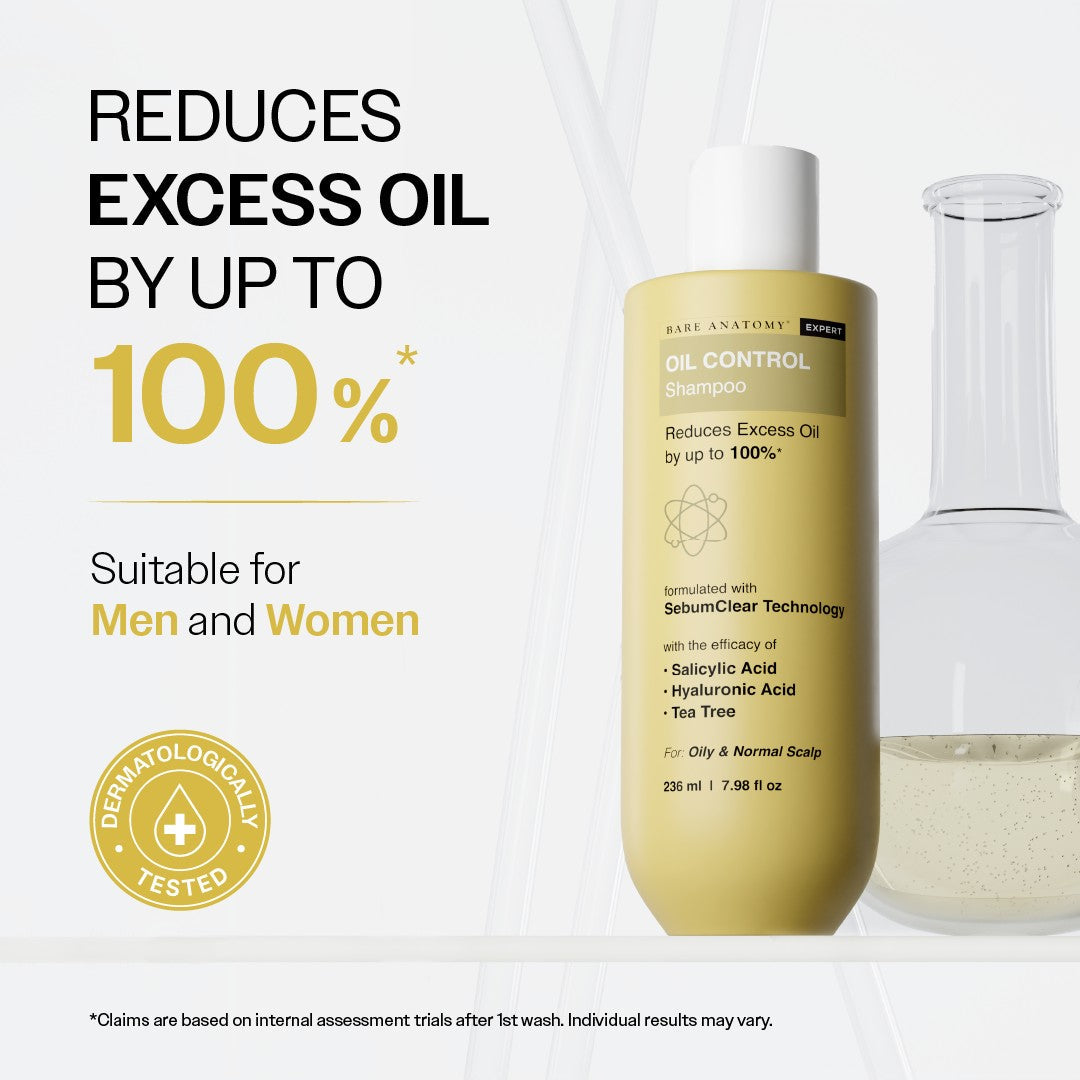 Oil Control Shampoo with Salicylic Acid, Hyaluronic Acid & Tea Tree for Oily Scalp - 236 ml