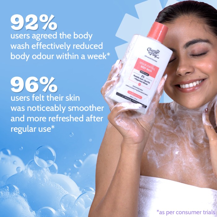 2% Mandelic Acid Odour Control Body Wash for Long Lasting Freshness - 236 ml