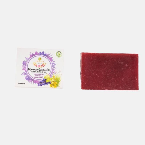 Palmarosa And Grapeseed Oil Herbal Bathing Bar (Rejuvenating, Anti Ageing, Brightening) (125g)