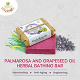 Palmarosa And Grapeseed Oil Herbal Bathing Bar (Rejuvenating, Anti Ageing, Brightening) (125g)