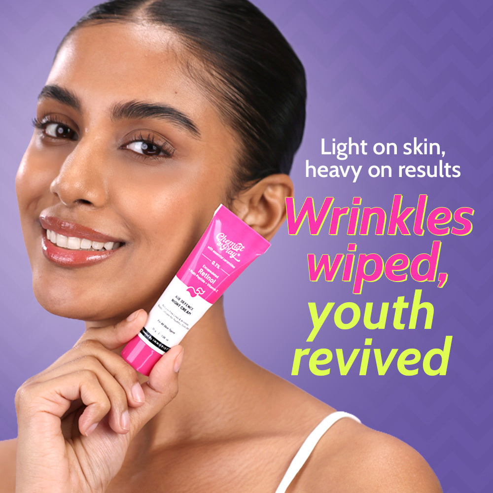 0.1% Retinol Night Cream for Fine Lines & Wrinkles - 30 gm