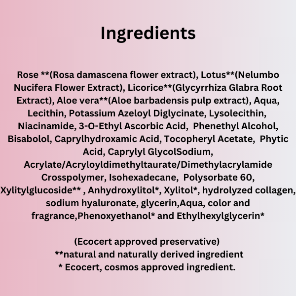 Rose and lotus Deep moisturizing day gel cream With Bio engineered natural whitening complex (All skin types)  30 ML