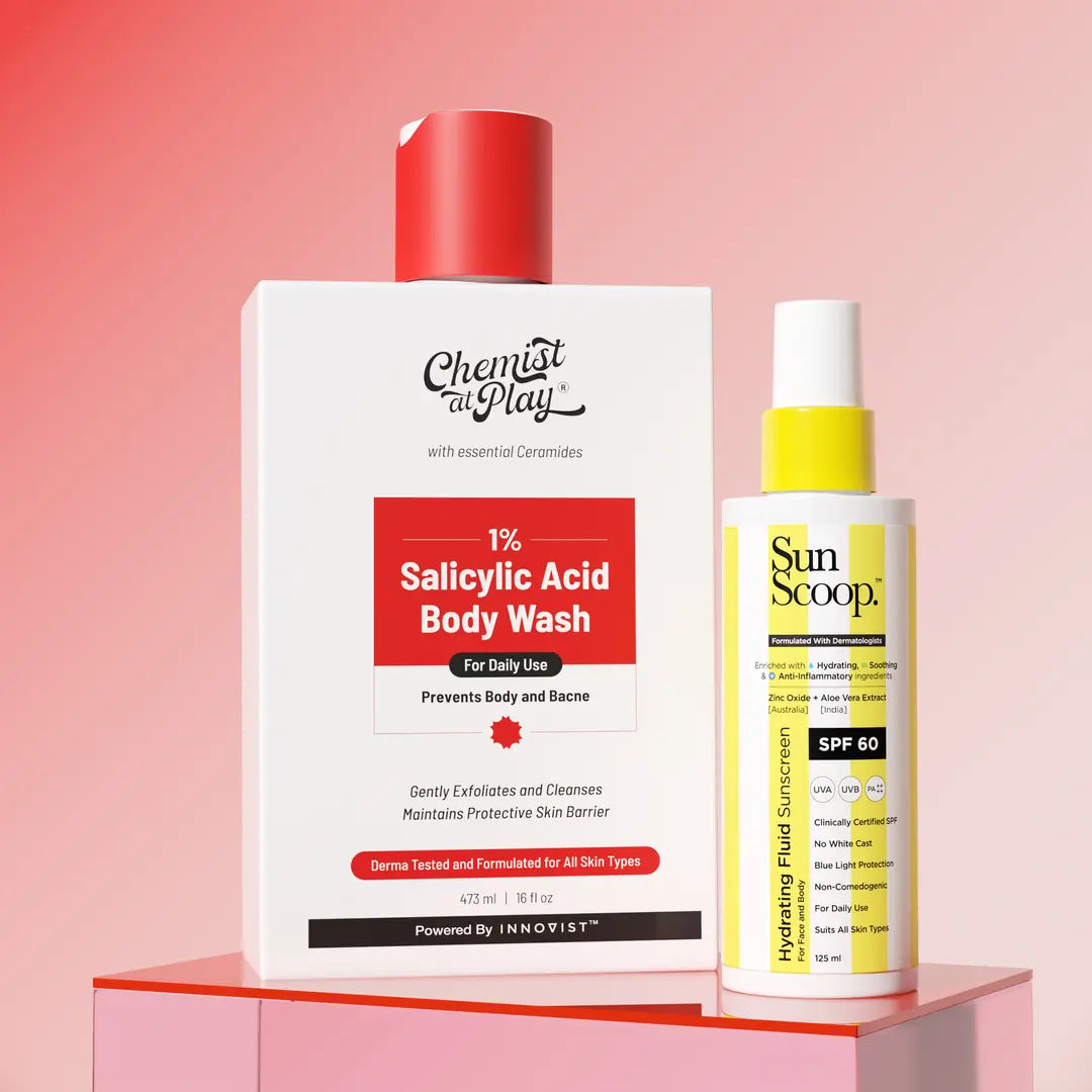 Salicylic Acid Body Wash (473 ml) + Hydrating Fluid Sunscreen (125 ml) Combo