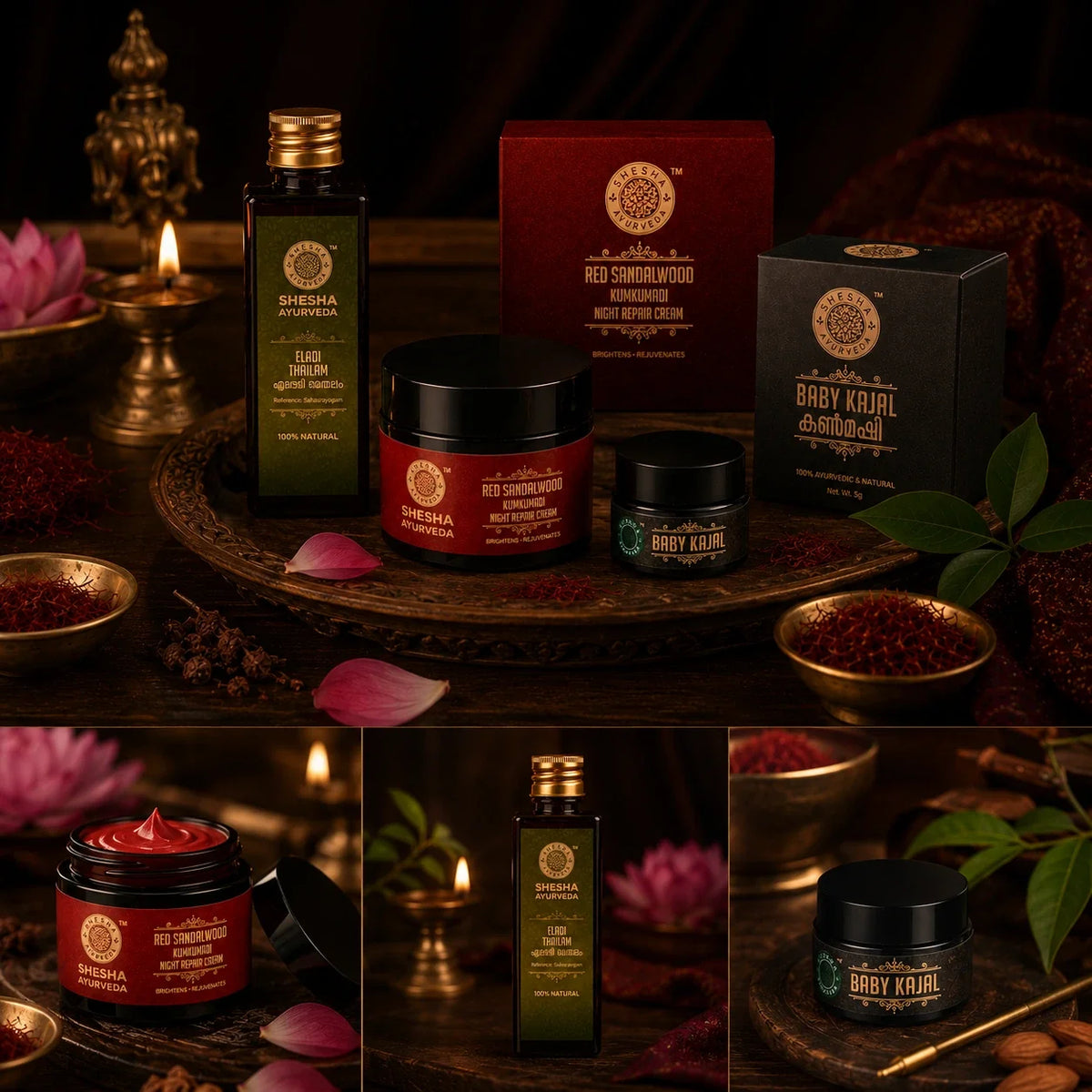 Love Your Baby Combo | Red Sandalwood Cream 50G + Baby Kajal 6G + Eladi Thailam 50ML