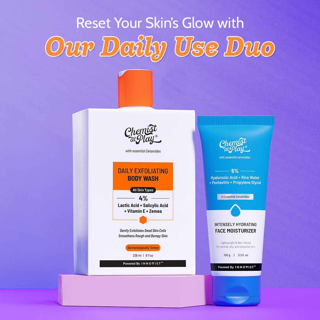 The Skin Reset Duo (Intensely Hydrating Gel Moisturizer - 100 gm | Exfoliating Body Wash - 236 ml)