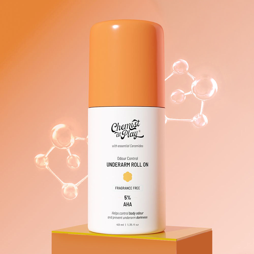 5% AHA Underarm Roll on for Odour Control & Pigmentation (Fragrance Free) - 40 ml