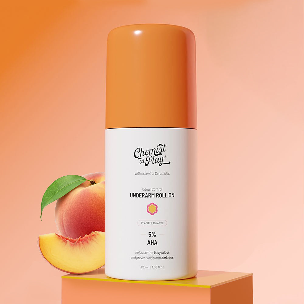 5% AHA Underarm Roll on for Odour Control & Pigmentation (Peach) - 40 ml