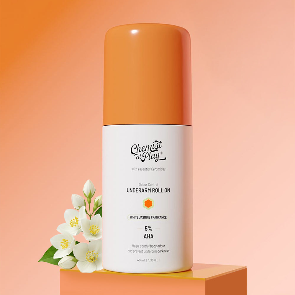 5% AHA Underarm Roll on for Odour Control & Pigmentation (White Jasmine) - 40 ml
