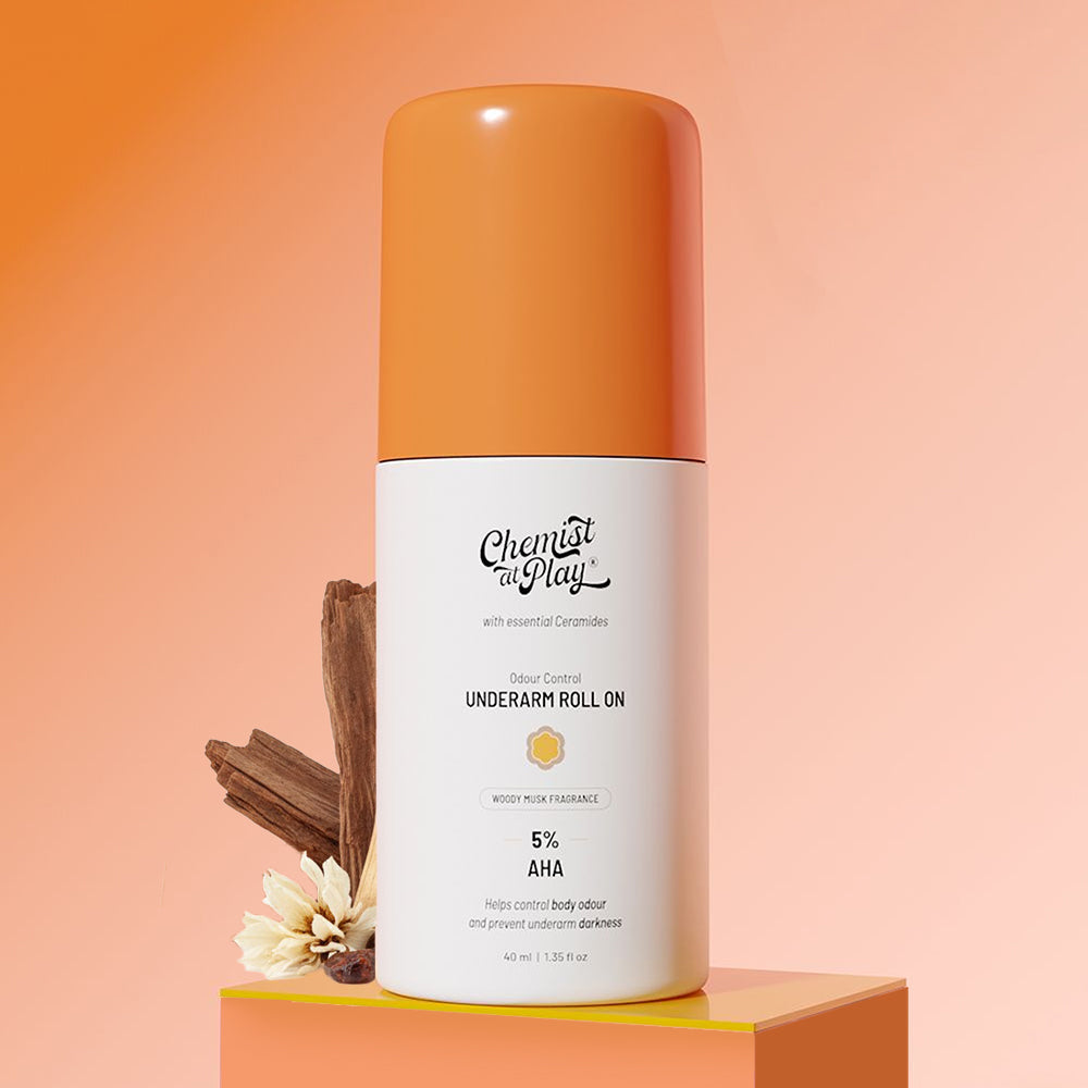 5% AHA Underarm Roll on for Odour Control & Pigmentation (Woody Musk) - 40 ml