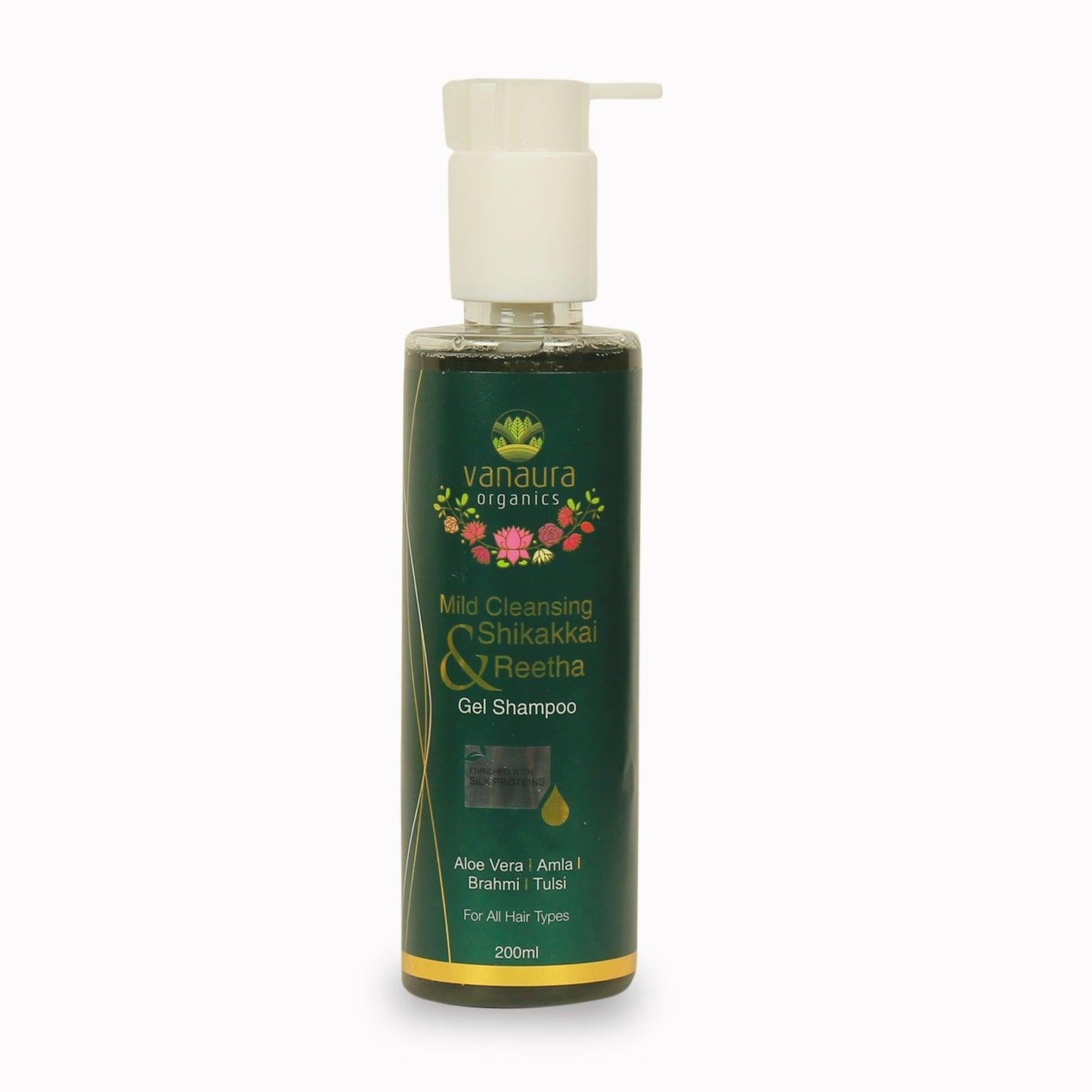 Natural Organic Shikakkai & Reetha,Mild Cleansing gel shampoo-200 ml