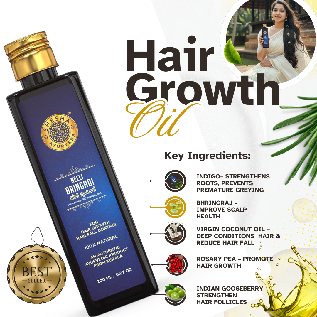 Glow & Grow Duo - Kumkumadi Skin Brightening Cream 50G + Neelibringadi Hair Oil 100ML