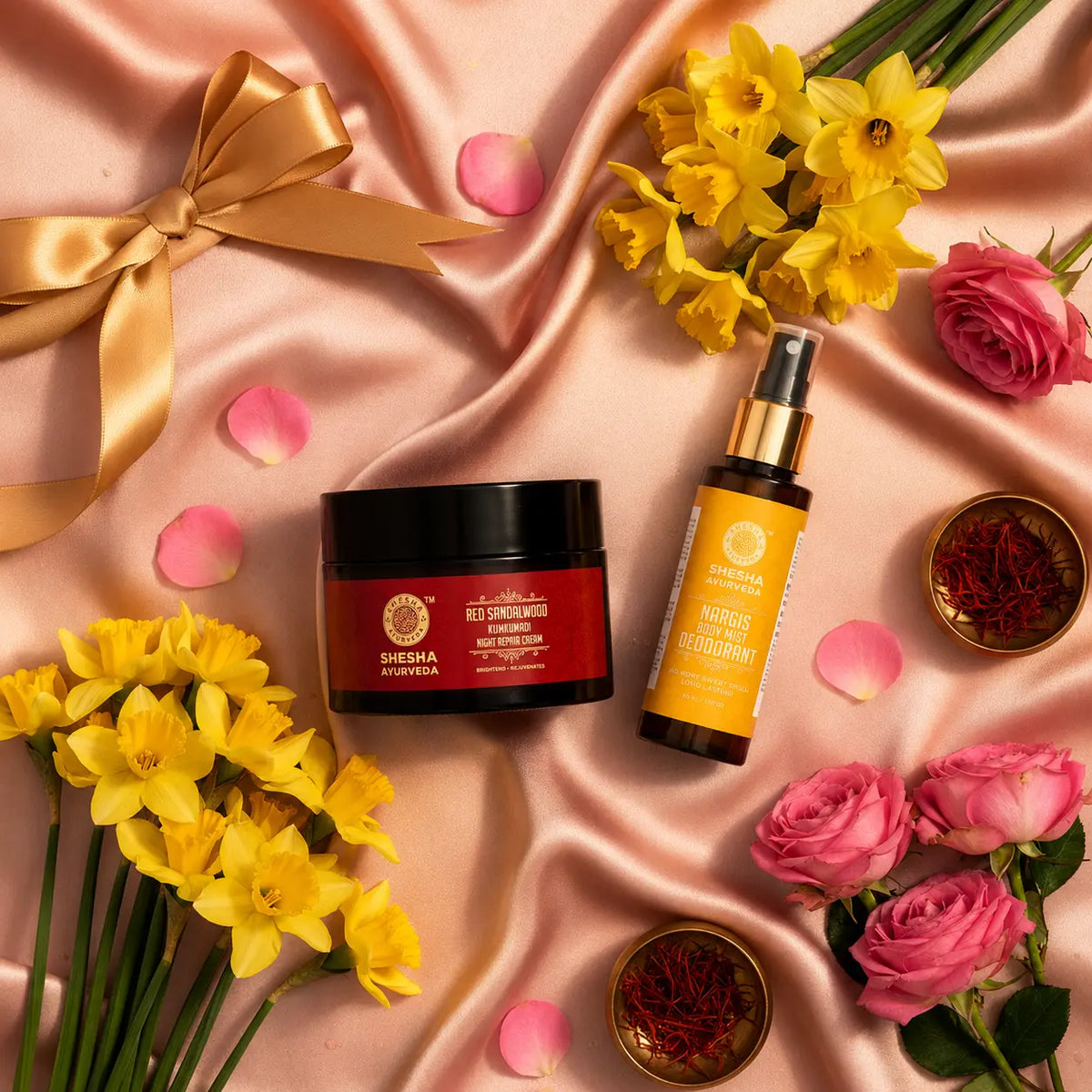 Bloom & Glow Kit | Red Sandalwood Night Cream + Nargis Body Mist Deodorant