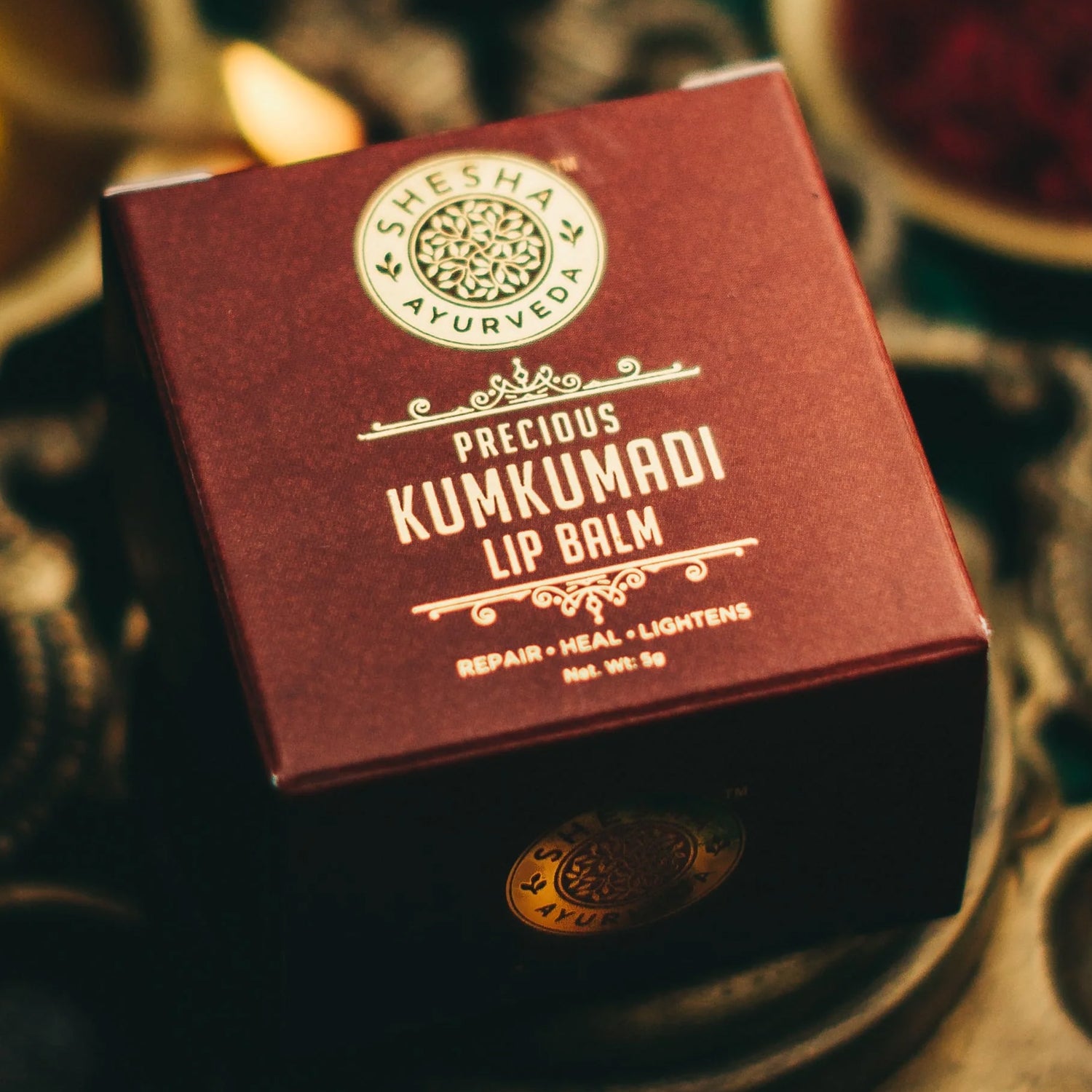 Kumkumadi Lip Balm - Lightens Dark Lips, Heals & Moisturizes | Ayurvedic Lip Treatment 5G