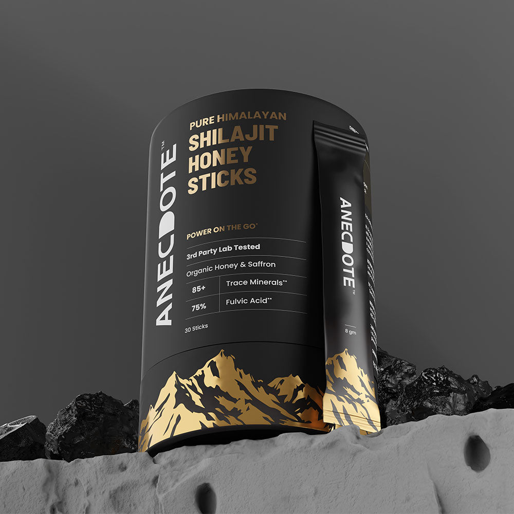 100% Pure Himalayan Shilajit Honey Sticks With Organic Honey & Saffron - 30 Sticks
