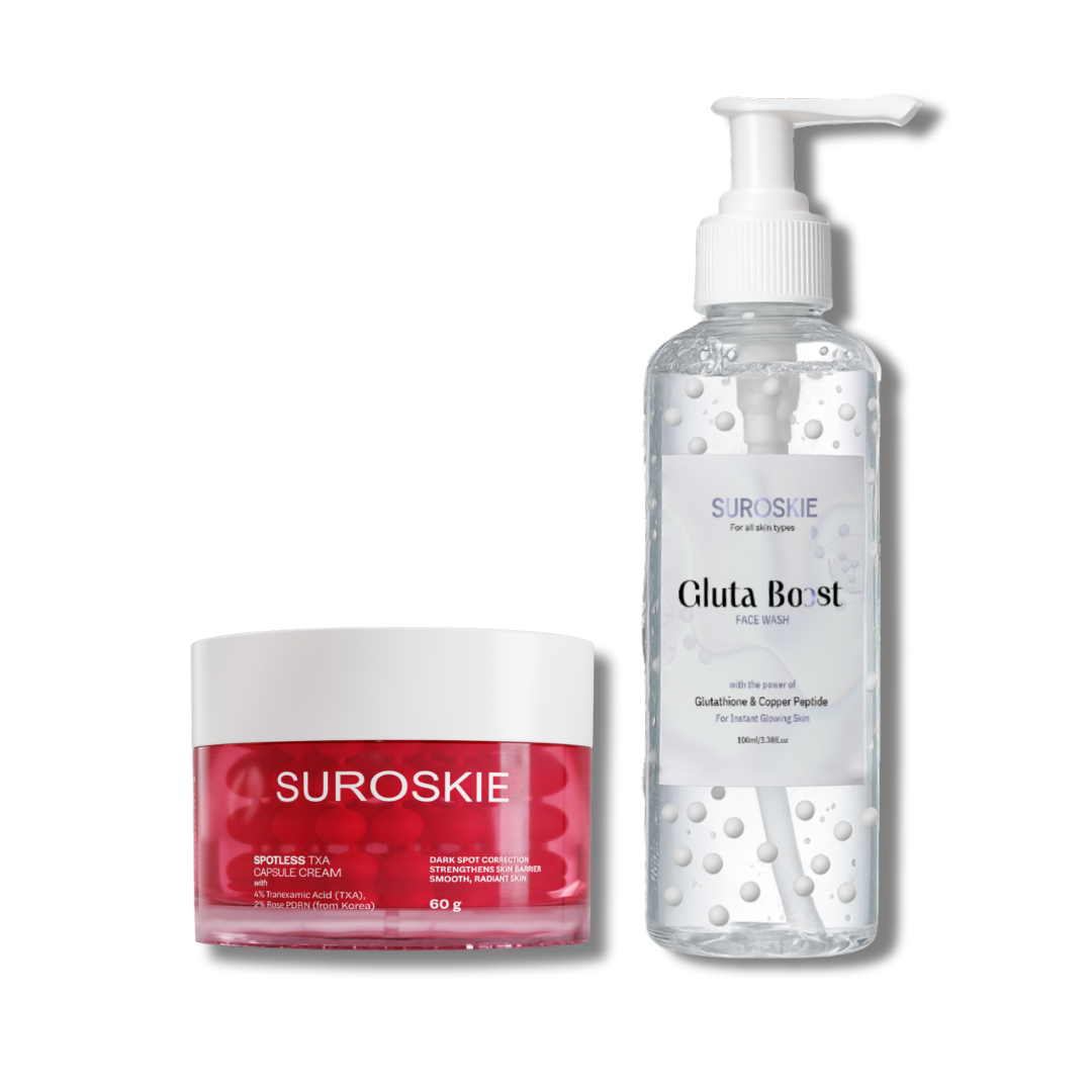 SPOTLESS TXA CAPSULE CREAM + Gluta Boost Facewash  Combo