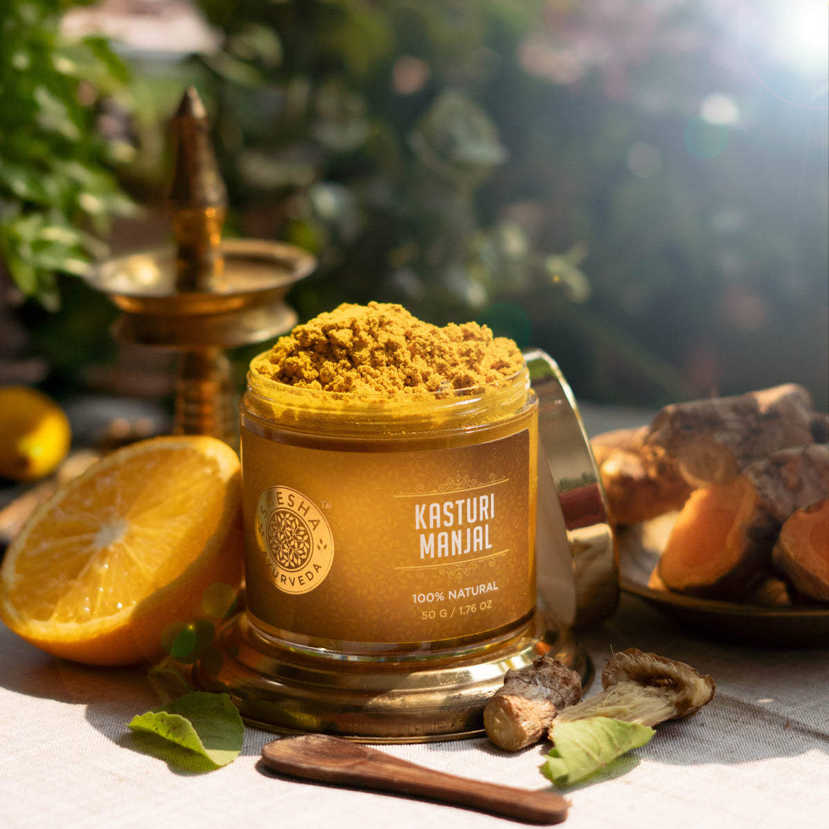 Yellow Kasturi Manjal Face Pack - Turmeric Ubtan for Skin Brightening, Tan Removal & Acne | Natural Glow