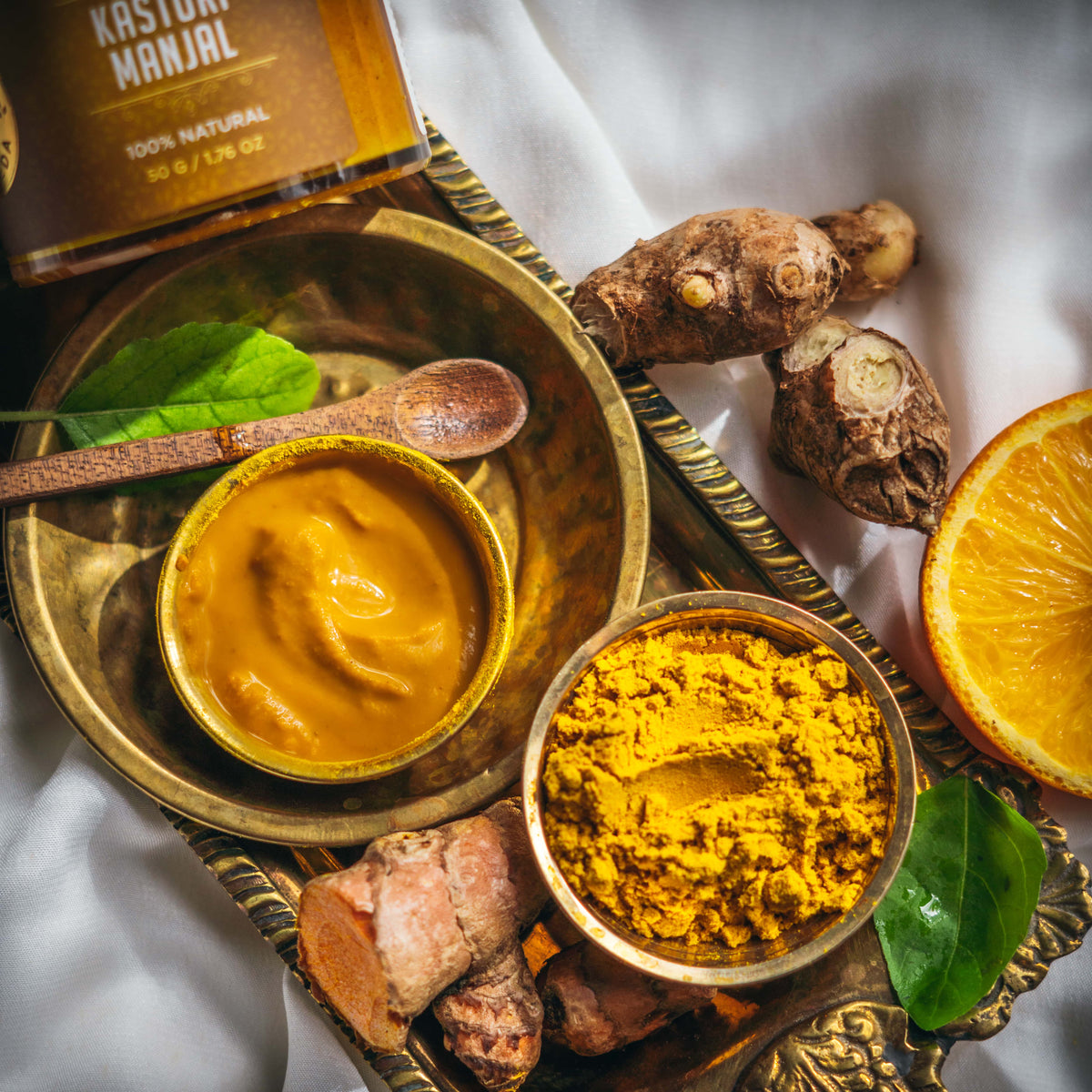 Yellow Kasturi Manjal Face Pack - Turmeric Ubtan for Skin Brightening, Tan Removal & Acne | Natural Glow